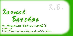 kornel barthos business card